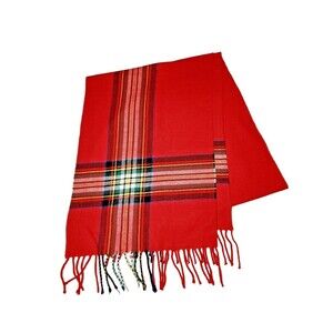 Italy Design Cashmere Feel Winter Red Plaid Scarf